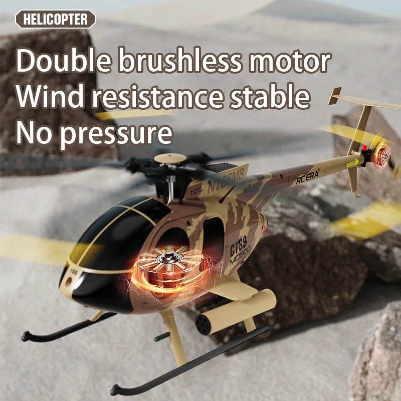 RC RC 1:28 C189 Brushless Dual-Motor Remote Helicopter with 6-Axis Gyro and One-Click Takeoff/Landing - ToylandEU