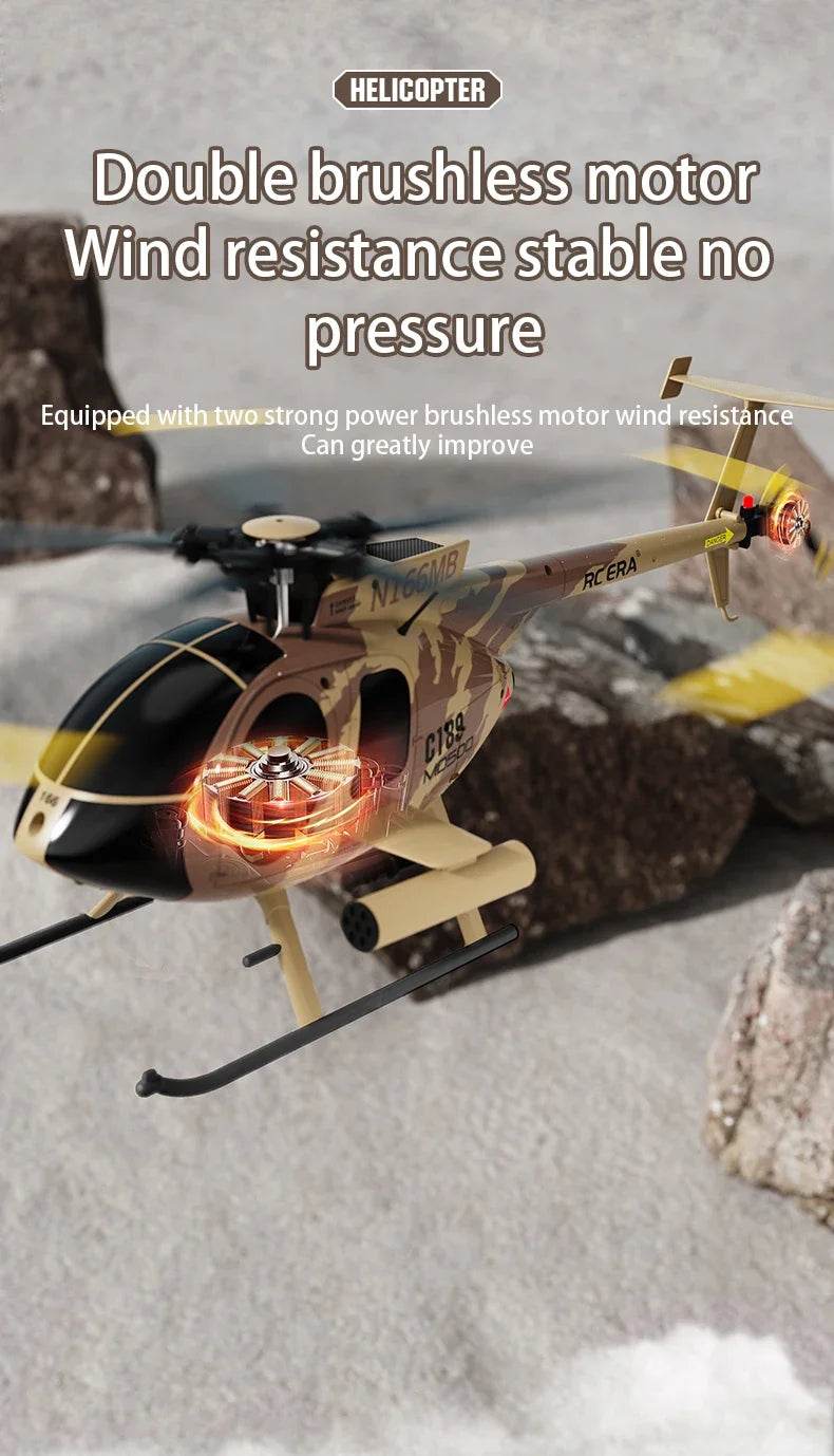RC RC 1:28 C189 Brushless Dual-Motor Remote Helicopter with 6-Axis Gyro and One-Click Takeoff/Landing - ToylandEU