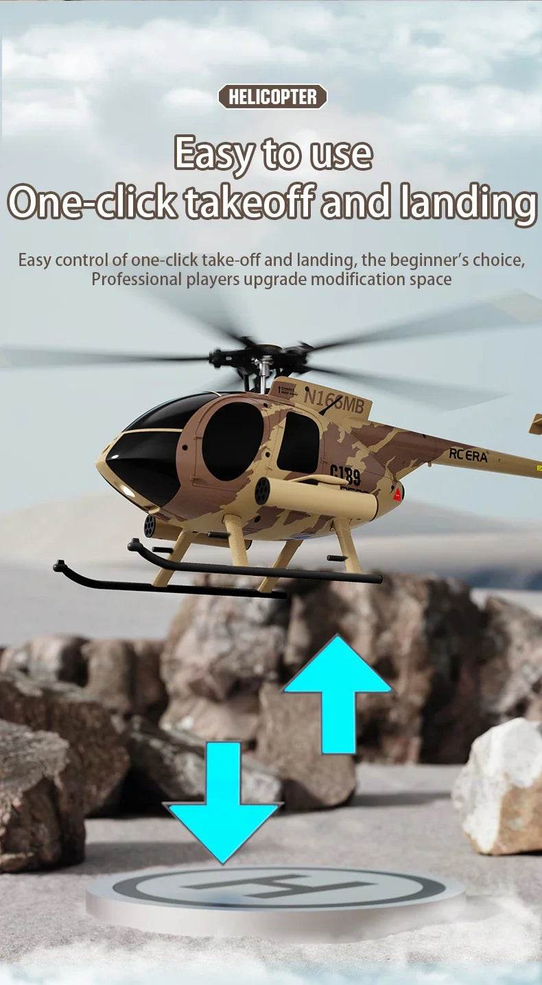 RC RC 1:28 C189 Brushless Dual-Motor Remote Helicopter with 6-Axis Gyro and One-Click Takeoff/Landing - ToylandEU