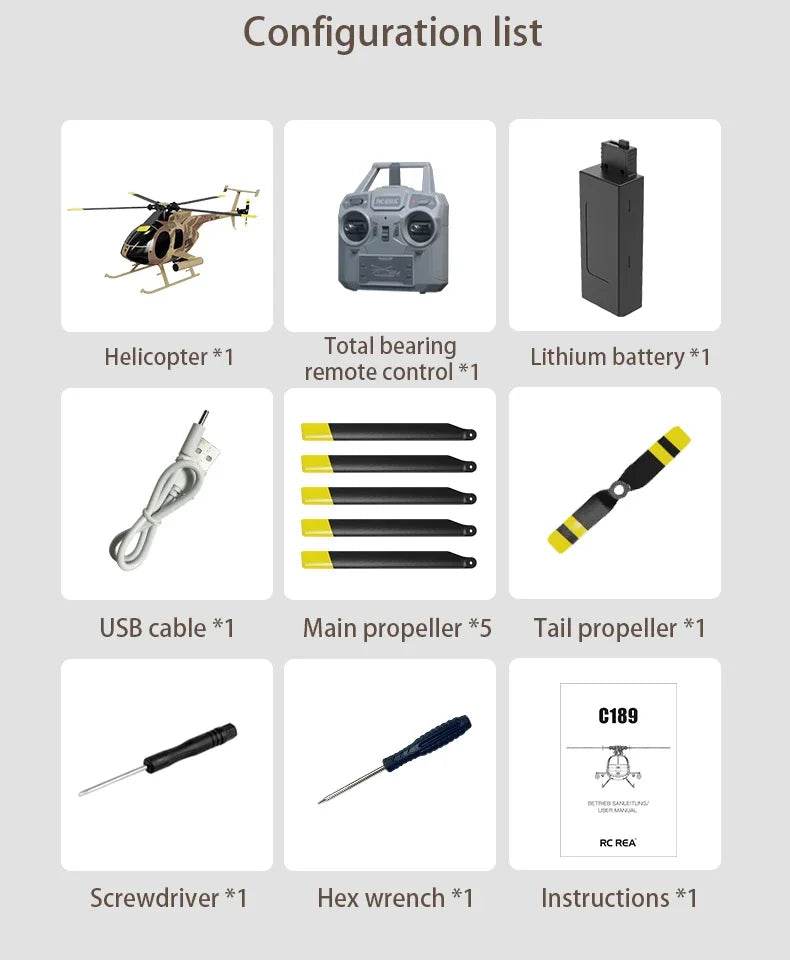 RC RC 1:28 C189 Brushless Dual-Motor Remote Helicopter with 6-Axis Gyro and One-Click Takeoff/Landing - ToylandEU