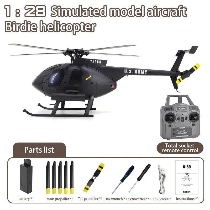RC RC 1:28 C189 Brushless Dual-Motor Remote Helicopter with 6-Axis Gyro and One-Click Takeoff/Landing - ToylandEU