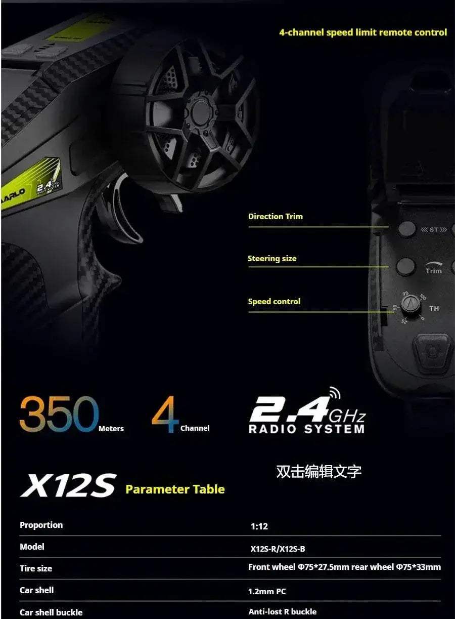  RC RC RLX12S High-Speed Brushless 1:12 Electric 90 KMH Off-Road Car with Four-Wheel Drive and Drift Capabilities -  ToylandEU™