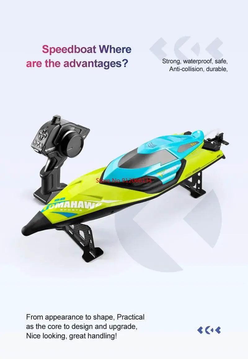  RC High-Speed 70KM/H RC Racing Boat - Double-Layer Waterproof Remote Control Yacht with Capsize Reset & Water Cooling System, 50CM Oversized Design -  ToylandEU™