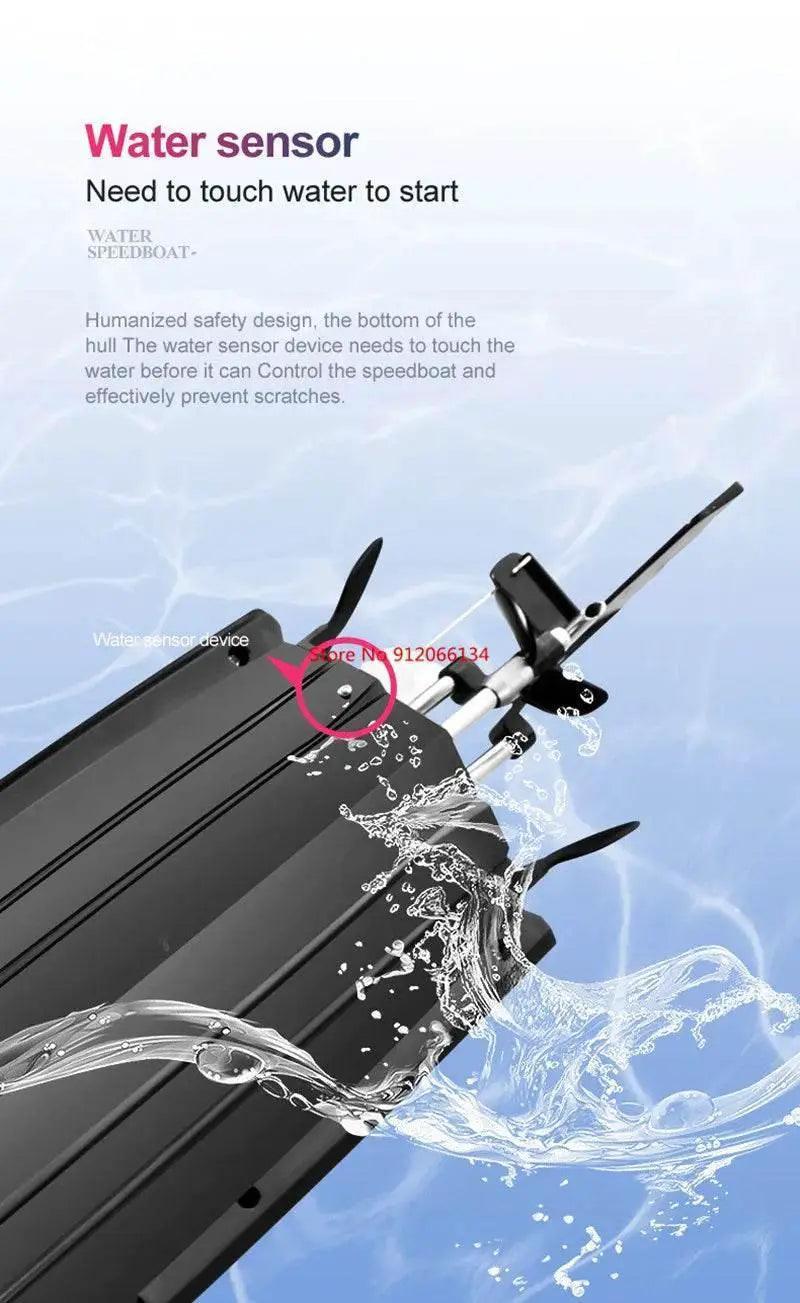  RC High-Speed 70KM/H RC Racing Boat - Double-Layer Waterproof Remote Control Yacht with Capsize Reset & Water Cooling System, 50CM Oversized Design -  ToylandEU™