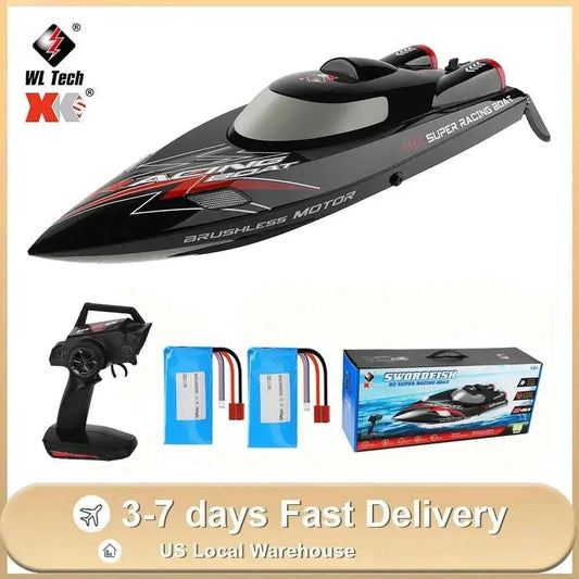  RC High-Speed  WL916 RC Racing Boat - 55KM/H Brushless Speedboat with Dual Batteries for Adults -  ToylandEU™