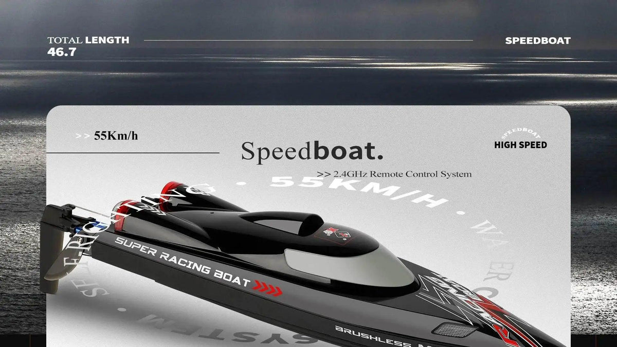  RC High-Speed  WL916 RC Racing Boat - 55KM/H Brushless Speedboat with Dual Batteries for Adults -  ToylandEU™