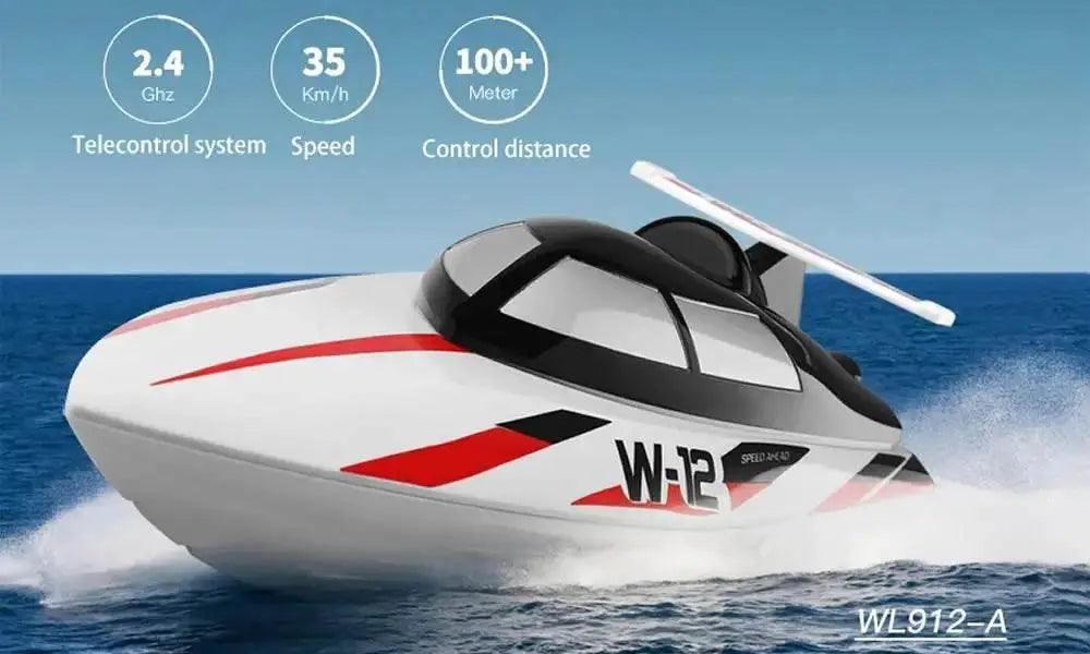  RC WL 912-A High-Speed RC Racing Boat - 35KM/H Remote Control Speedboat with Capsize Protection - Perfect Gift for Boys and Kids -  ToylandEU™