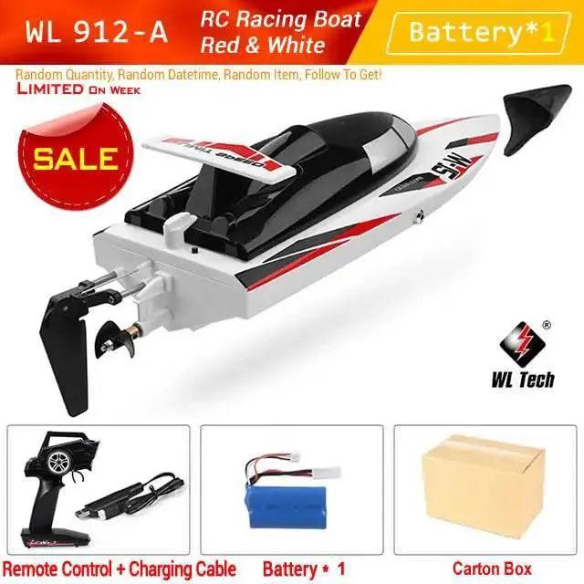  RC WL 912-A High-Speed RC Racing Boat - 35KM/H Remote Control Speedboat with Capsize Protection - Perfect Gift for Boys and Kids -  ToylandEU™