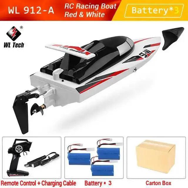  RC WL 912-A High-Speed RC Racing Boat - 35KM/H Remote Control Speedboat with Capsize Protection - Perfect Gift for Boys and Kids -  ToylandEU™