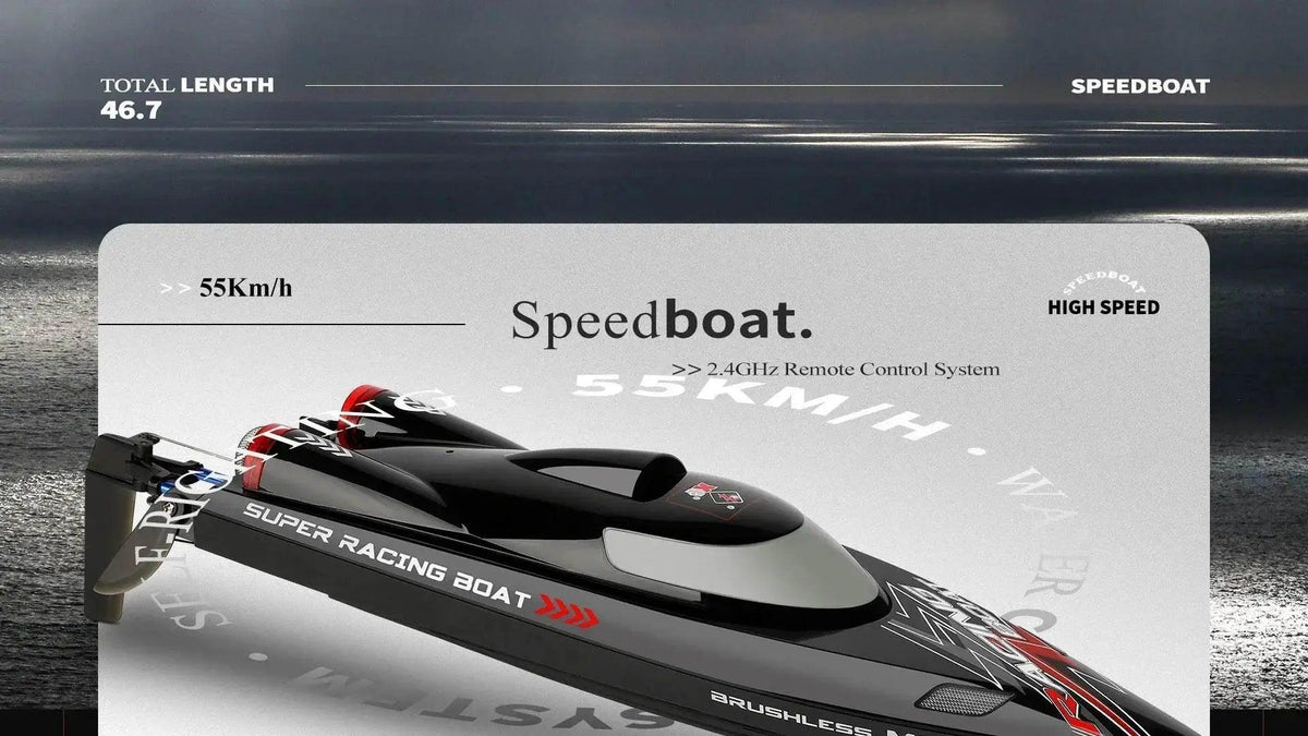  RC WL916 WL912-A 55KM/H Brushless High-Speed RC Racing Boat with 2200mAh Battery - Remote Control Speedboat for Ages 14+ -  ToylandEU™