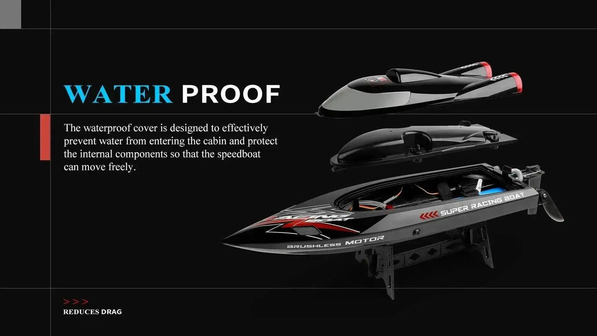  RC WL916 WL912-A 55KM/H Brushless High-Speed RC Racing Boat with 2200mAh Battery - Remote Control Speedboat for Ages 14+ -  ToylandEU™