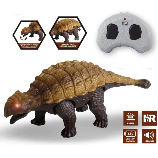 RC Realistic Ankylosaurus RC Dinosaur Toy with Walking and Lights for Kids - ToylandEU