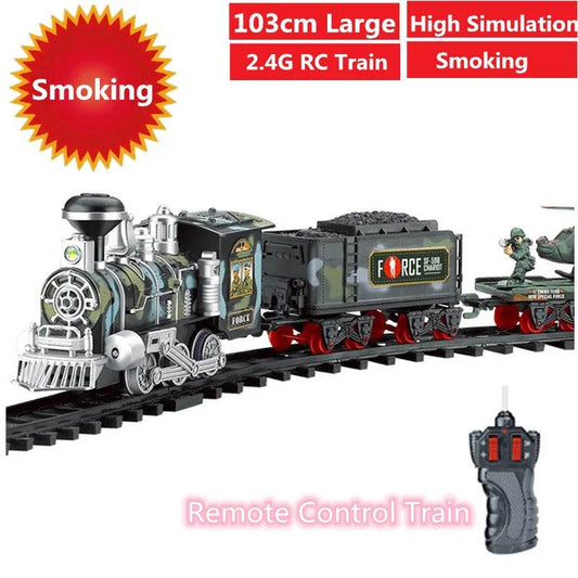 RC Realistic Smoking RC Electric Train Set with Mine Car Accessories - ToylandEU