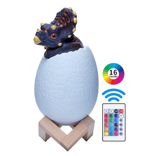 RC Rechargeable Dinosaur LED Night Light with Remote & 16 Color Options - ToylandEU