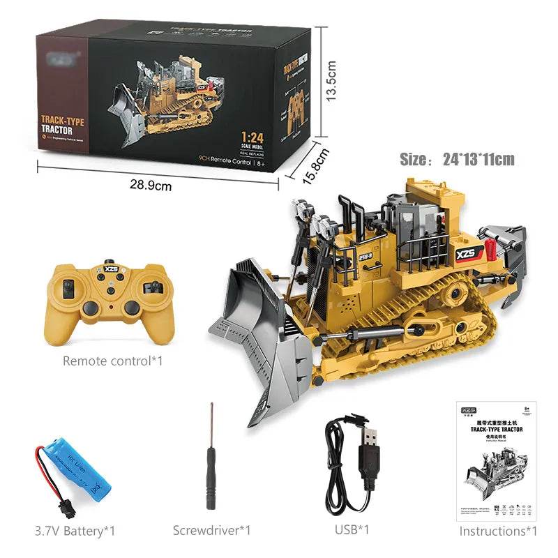 RC Remote Control 1:24 Scale Bulldozer Truck - Ultimate Kids' Construction Toy - ToylandEU