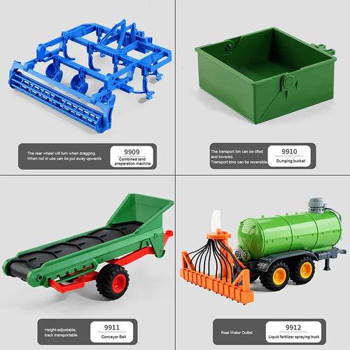 RC Remote Control 1/24 Scale Farm Tractor Trailer - 2.4G Fun! - ToylandEU