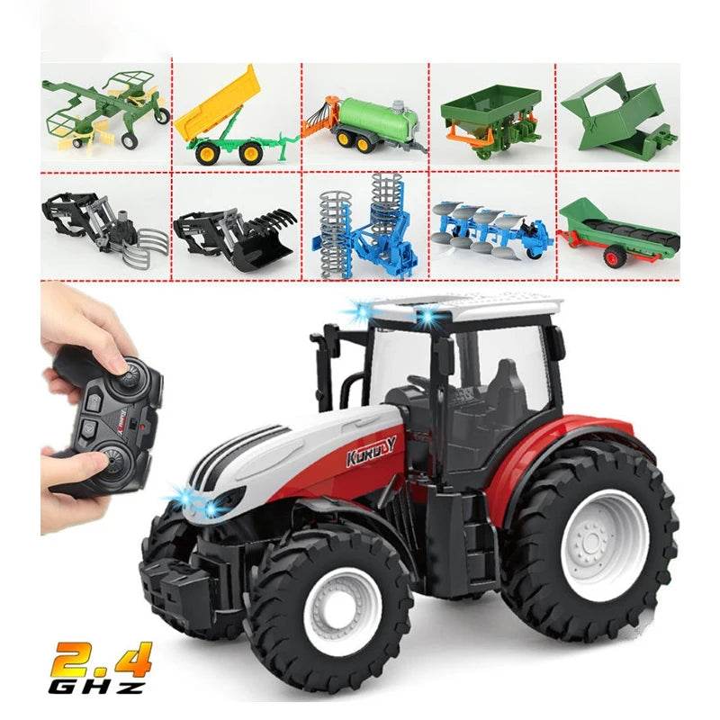 RC Remote Control 2.4GHz LED Tractor Trailer Farm Toy - 1:24 Scale Fun - ToylandEU