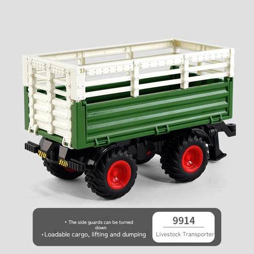 RC Remote Control 2.4GHz LED Tractor Trailer Farm Toy - 1:24 Scale Fun - ToylandEU