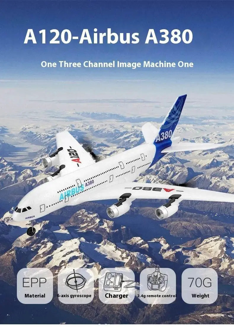 RC Remote Control A380 Airbus Model Aircraft - 2.4GHz 3-Channel RC Glider for Kids - Perfect Christmas Gift! - ToylandEU