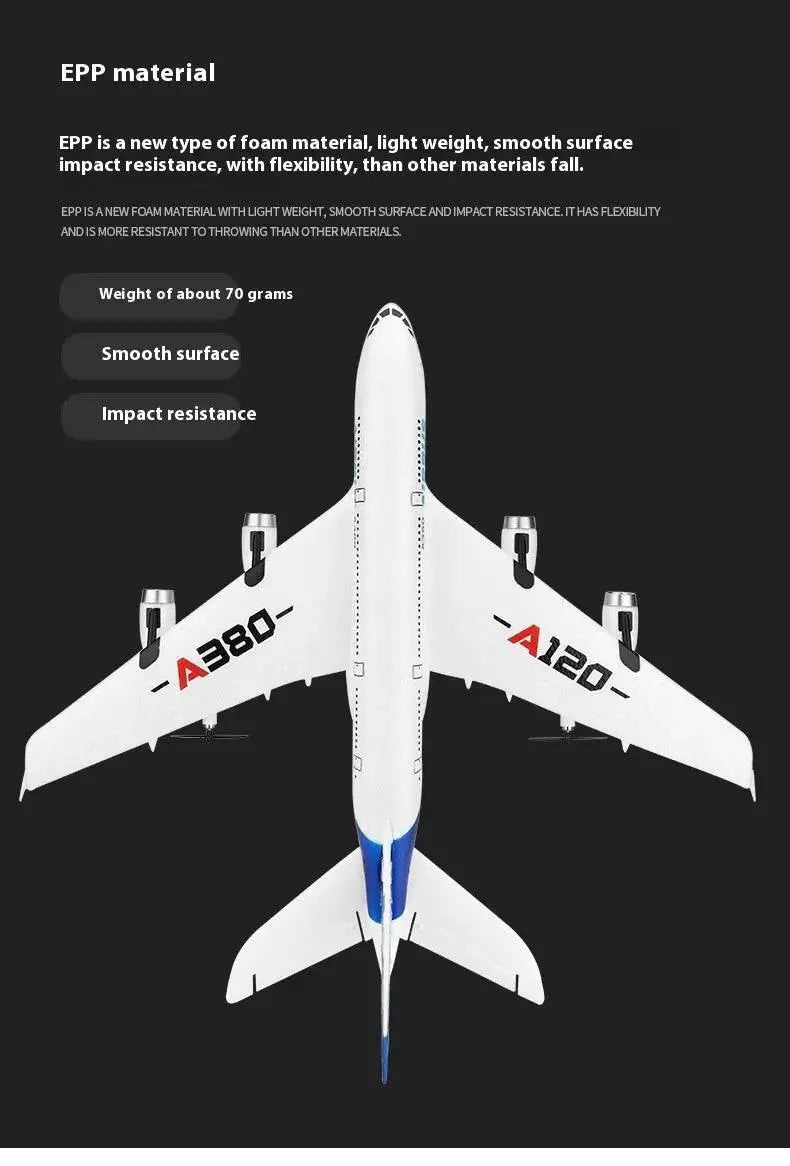 RC Remote Control A380 Airbus Model Aircraft - 2.4GHz 3-Channel RC Glider for Kids - Perfect Christmas Gift! - ToylandEU