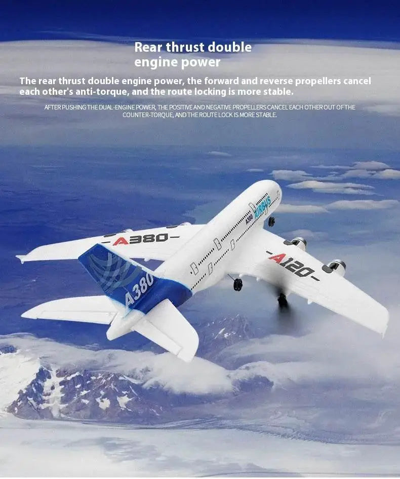 RC Remote Control A380 Airbus Model Aircraft - 2.4GHz 3-Channel RC Glider for Kids - Perfect Christmas Gift! - ToylandEU