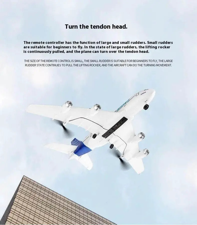 RC Remote Control A380 Airbus Model Aircraft - 2.4GHz 3-Channel RC Glider for Kids - Perfect Christmas Gift! - ToylandEU