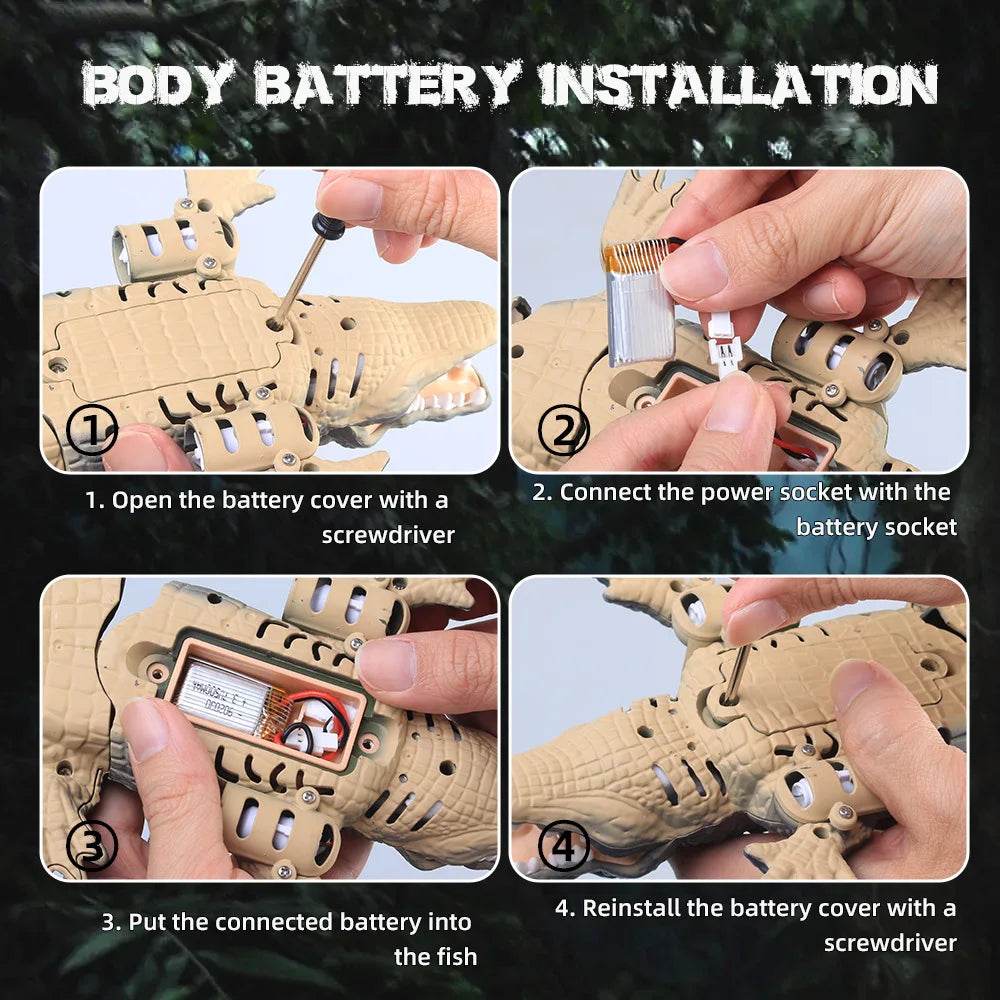 RC Remote Control Crocodile Boat - Waterproof Fun for Kids in Pools & Lakes - ToylandEU