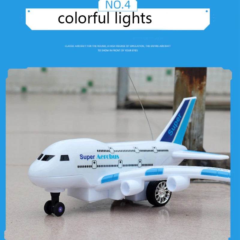 RC Remote Control Electric Airplane Toy for Kids - Musical Lighting and DIY Features for Outdoor Fun - ToylandEU