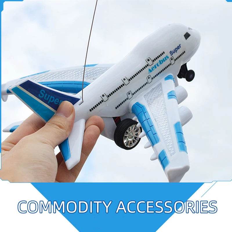 RC Remote Control Electric Airplane Toy for Kids - Musical Lighting and DIY Features for Outdoor Fun - ToylandEU
