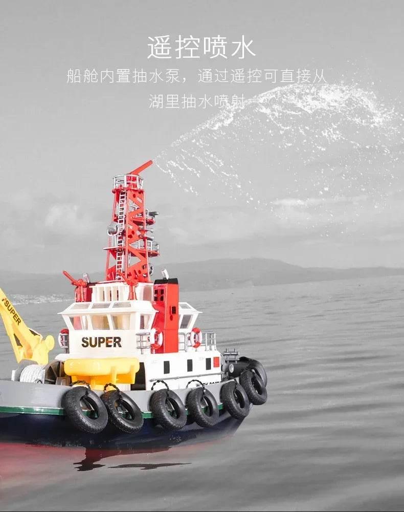 Lancha de rescate contra incendios a control remoto RC - Modelo de simulación de chorro de agua de 2.4G para diversión infantil al aire libre - ToylandEU