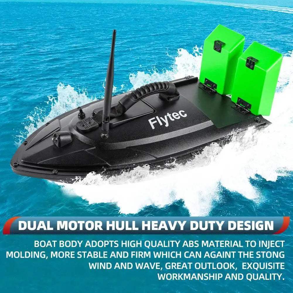  RC Remote Control Flytec Fishing Bait Boat with Dual Motors and Fish Finder - 1.5KG Load Capacity and LED Light -  ToylandEU™