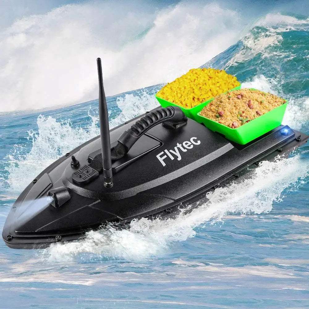  RC Remote Control Flytec Fishing Bait Boat with Dual Motors and Fish Finder - 1.5KG Load Capacity and LED Light -  ToylandEU™