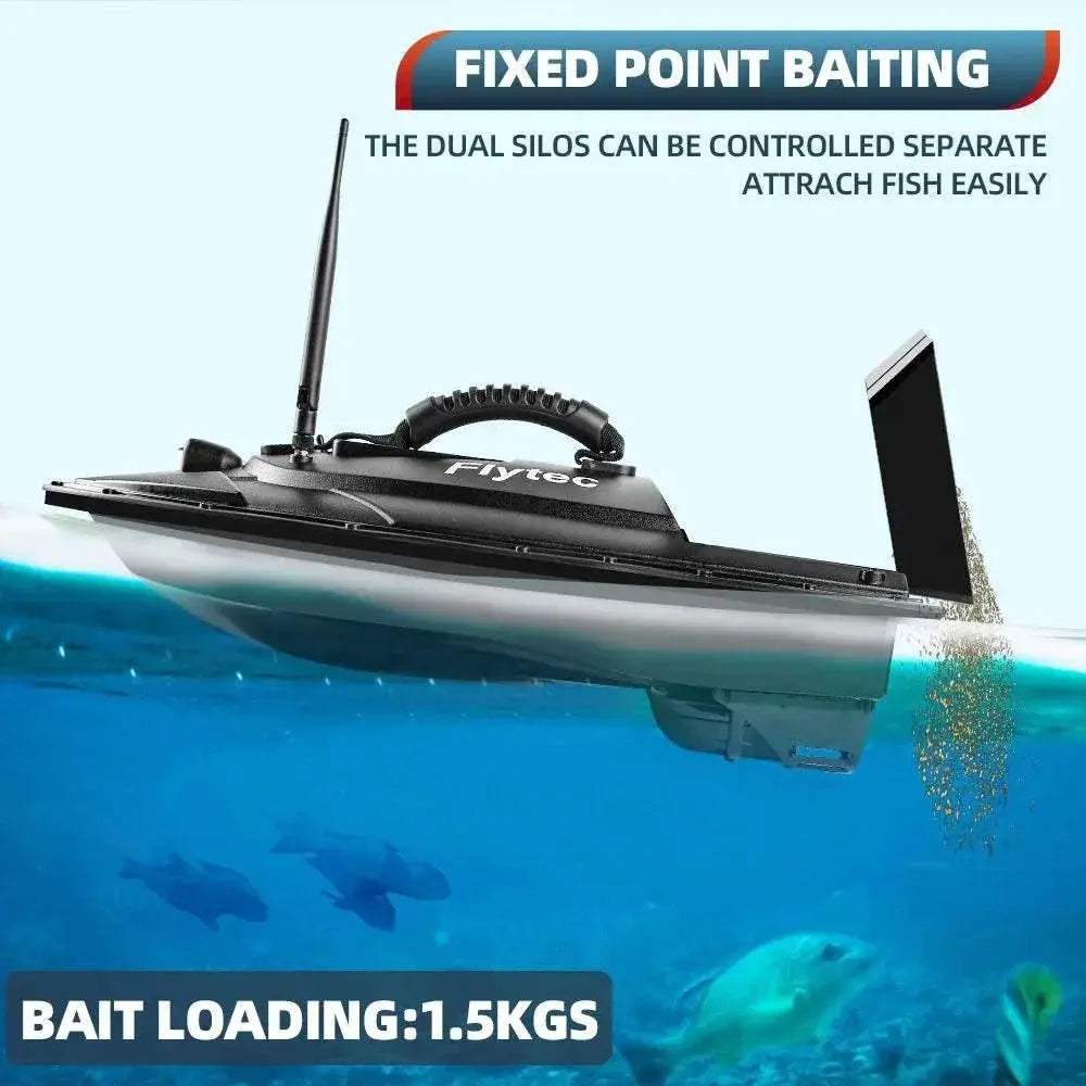  RC Remote Control Flytec Fishing Bait Boat with Dual Motors and Fish Finder - 1.5KG Load Capacity and LED Light -  ToylandEU™