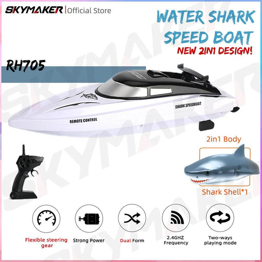 RC Remote Control JJRC RH705 Shark Speedboat - Ultimate Water Fun! - ToylandEU