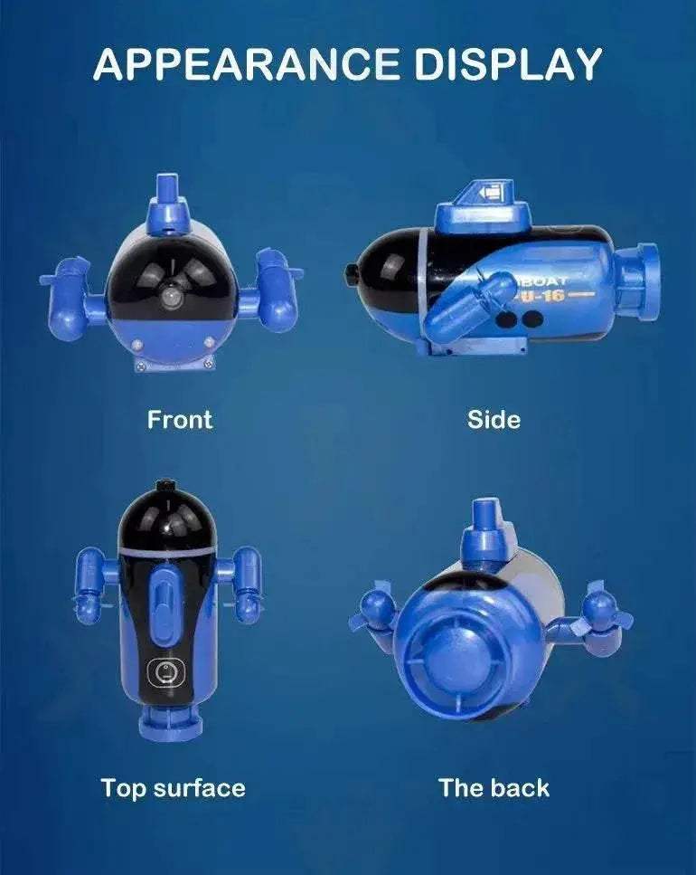  RC Remote Control Mini Submarine - Waterproof Electric Racing Boat for Kids, Dual Motor, 10km/h Speed -  ToylandEU™