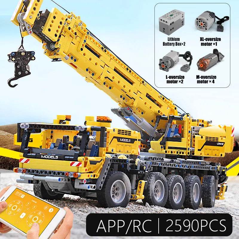 RC Remote Control Mobile Crane Truck Building Set for Ages 14+ - ToylandEU