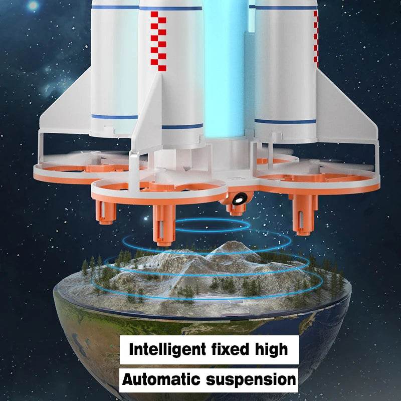 RC Remote Control Space Rocket Mini Drone with LED Lights & 360° Roll - ToylandEU