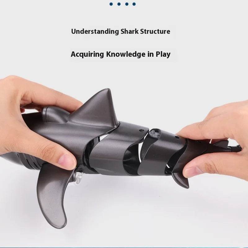RC Remote Control Swimming Shark Boat Toy with LED Lights - Waterproof Model for Boys' Birthday Gifts - ToylandEU