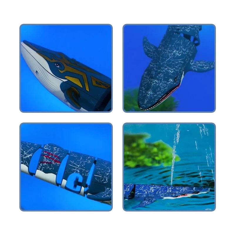 RC Remote Control Swimming Shark Boat Toy with LED Lights - Waterproof Model for Boys' Birthday Gifts - ToylandEU