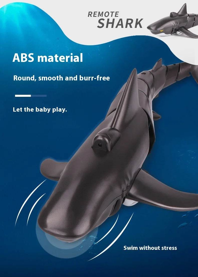 RC Remote Control Swimming Shark Boat Toy with LED Lights - Waterproof Model for Boys' Birthday Gifts - ToylandEU