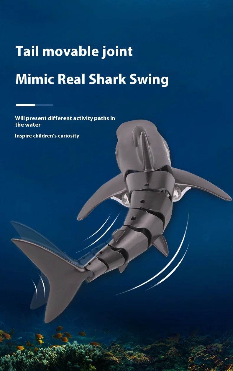 RC Remote Control Swimming Shark Boat Toy with LED Lights - Waterproof Model for Boys' Birthday Gifts - ToylandEU