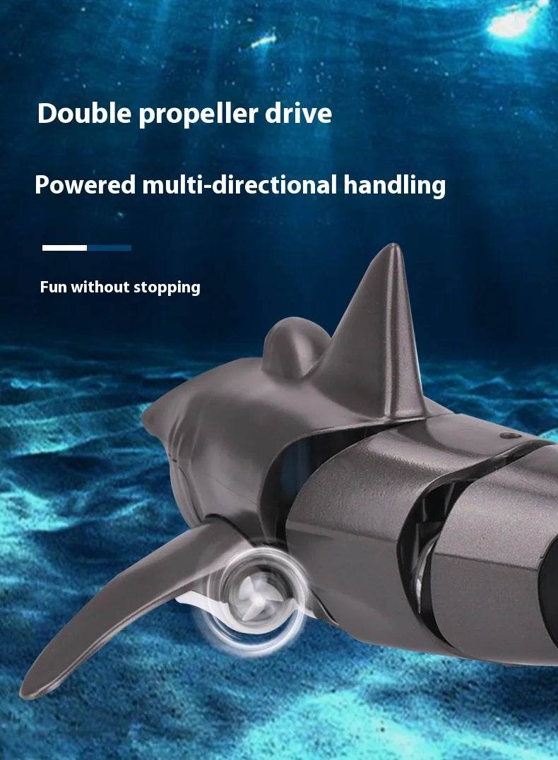 RC Remote Control Swimming Shark Boat Toy with LED Lights - Waterproof Model for Boys' Birthday Gifts - ToylandEU