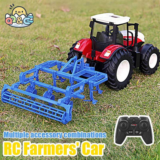 RC Remote-Controlled 1:24 Scale Farm Tractor Trailer for Kids - Fun & Educational - ToylandEU