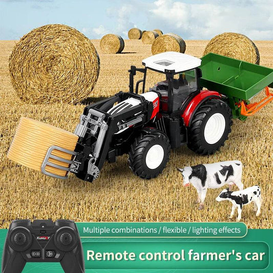 RC Remote-Controlled 1:24 Scale Farm Tractor Trailer for Kids - Fun & Educational - ToylandEU