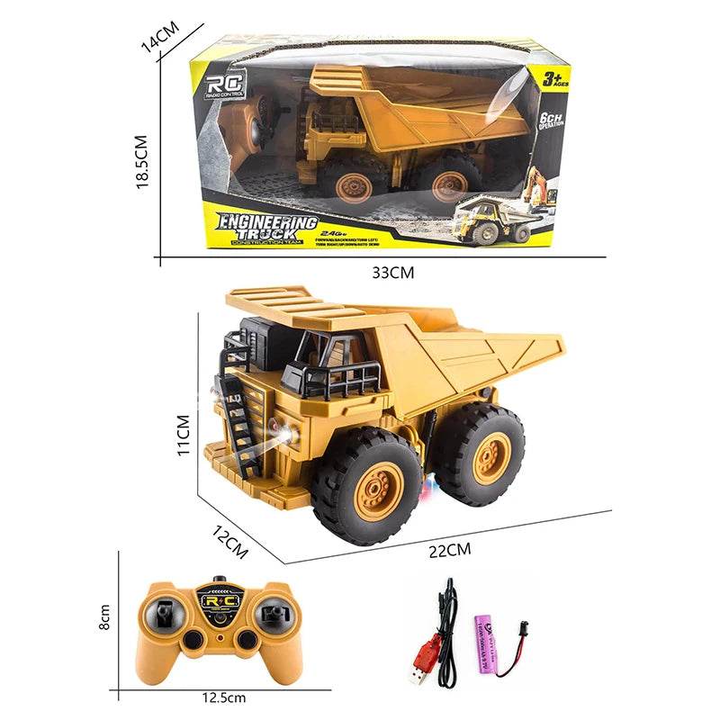 RC Remote-Controlled Alloy Excavator Toy with Digger and Crane for Kids - ToylandEU