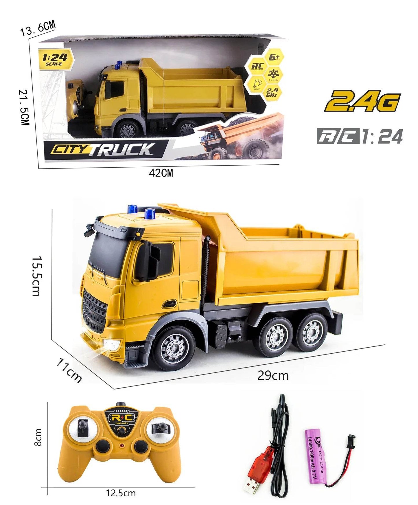RC Remote-Controlled Alloy Excavator Toy with Digger and Crane for Kids - ToylandEU