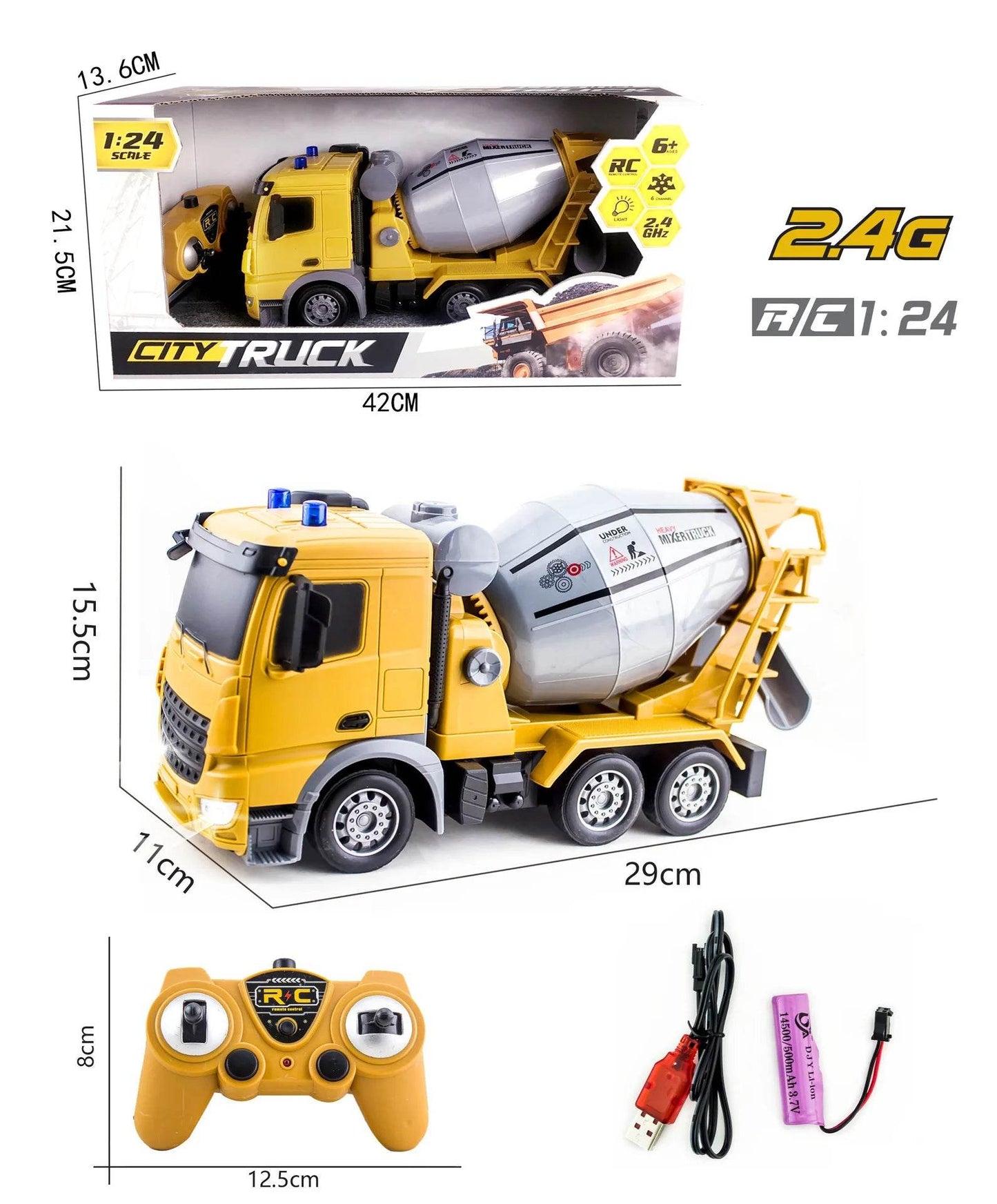 RC Remote-Controlled Alloy Excavator Toy with Digger and Crane for Kids - ToylandEU