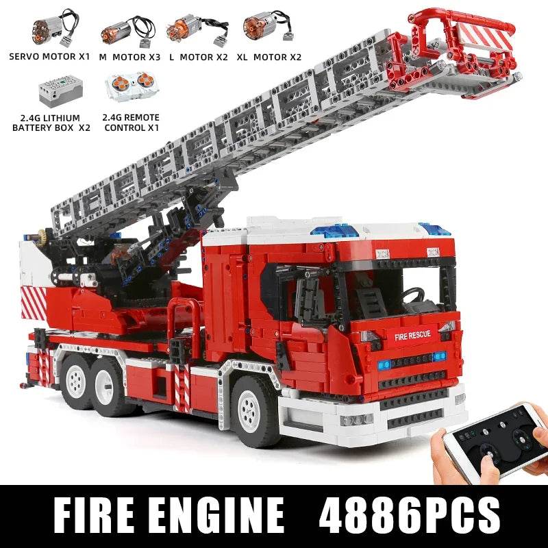 RC Remote-Controlled Crane Truck Building Set - MOULD KING 13107 - ToylandEU