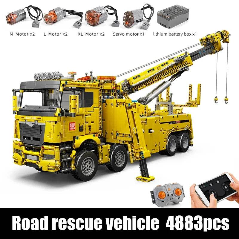 RC Remote-Controlled Crane Truck Building Set - MOULD KING 13107 - ToylandEU