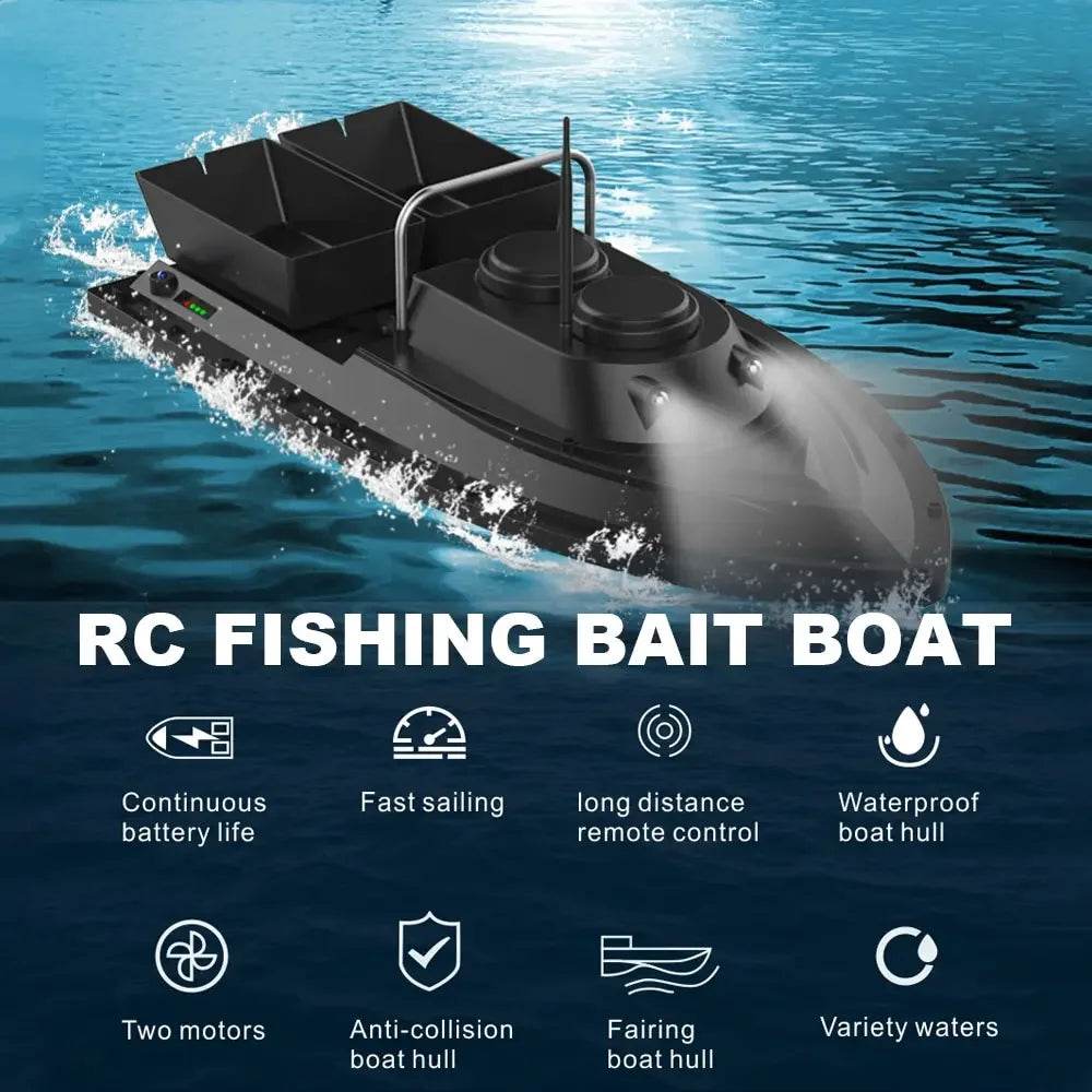 RC Remote-Controlled D11 Fishing Bait Boat with Dual Motors & 1.5kg Load - ToylandEU